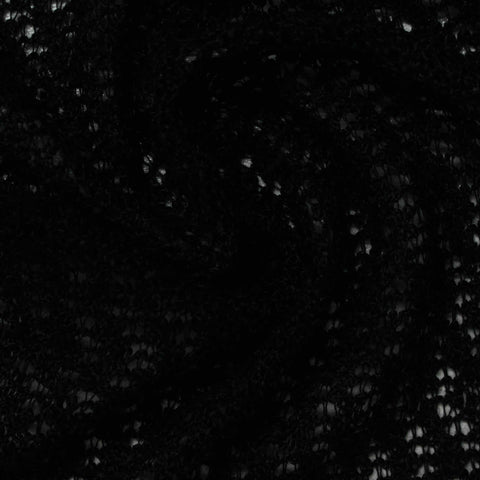 Black Openwork Chunky Knit, Viscose-Poly, 155 gsm