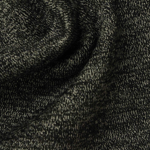 Black Marl Rib Knit, Polyester, 320 gsm