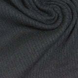 Rib Knit Fabric, 250 gsm, 110 cm — Black — photo 3
