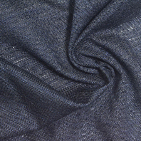 Dark Blue Marl Piqué Knit, Linen-Poly