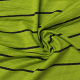 Black Horizontal-Stripe Linen-Look, Viscose — photo 3