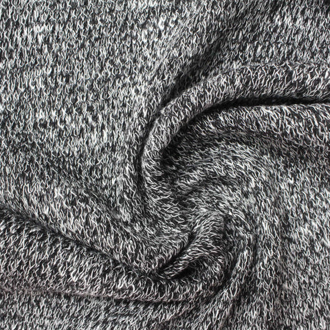 Black Marl Chunky Knit, Poly-Viscose, 213 gsm
