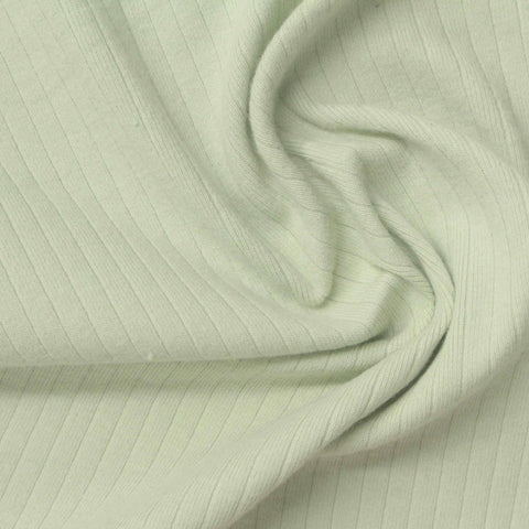 Light Sage Ribbed Rib Knit, Cotton