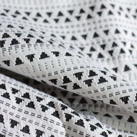Black Lines Jacquard, Viscose-Poly, 330 gsm