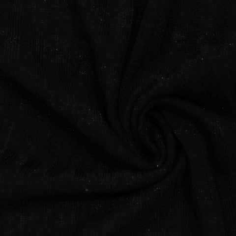 Rib Knit Fabric, 234 gsm, 148 cm — Black