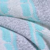 Light Blue Vertical-Stripe Chunky Knit, Cotton — photo 3
