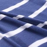 Blue Horizontal-Stripe Chunky Knit, Viscose-Poly — photo 3