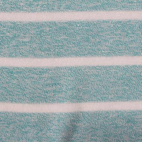 White Horizontal-Stripe Jersey Knit, Viscose-Poly, 193 gsm