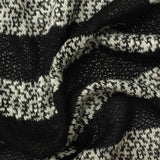 Black Horizontal-Stripe Chunky Knit, Poly-Viscose — photo 3