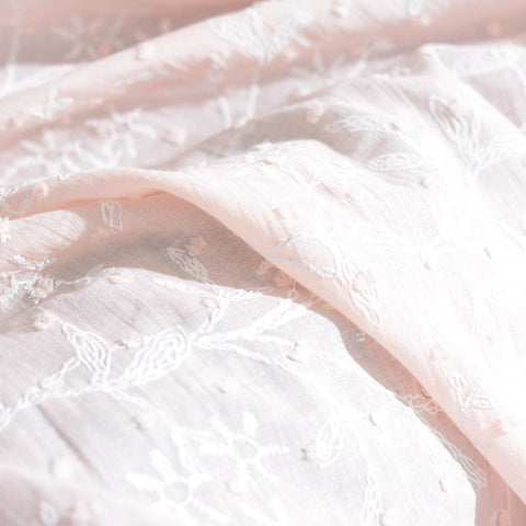 White Floral Voile, Cotton