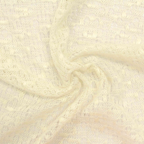 Jacquard Polyester Viscose Chunky Knit Fabric, 142 gsm, 160 cm — Yellow