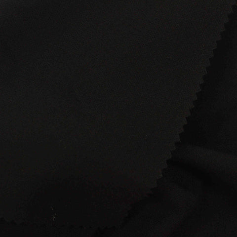 Polyester Viscose Stretch Woven Fabric, 300 gsm — Black