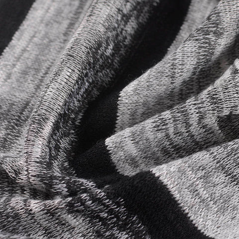 Black Stripes Chunky Knit, Poly-Viscose, 140 gsm