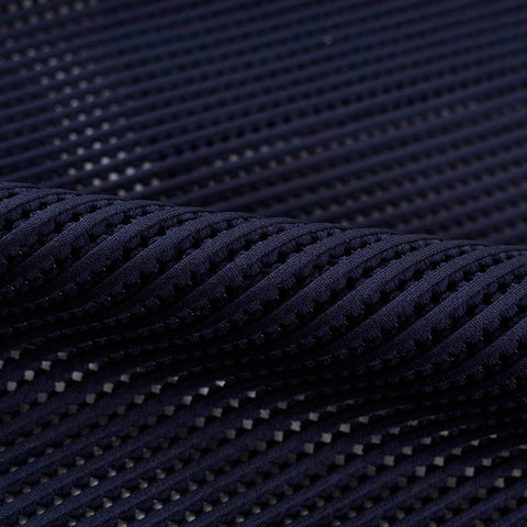 Striped 100% Polyester Mesh Fabric, 270 gsm, 160 cm — Navy