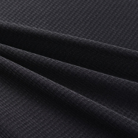 Black Ribbed Rib Knit, Polyester