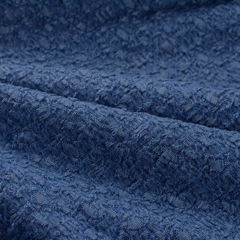 Jacquard 100% Polyester Knit Fabric, 160 gsm, 150 cm — Navy, ref EF-10439
