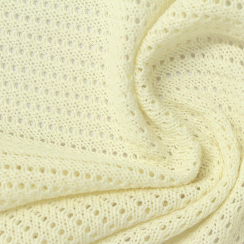 Cream Textured-Diamond Pointelle Knit, Poly-Cotton