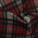 Red Plaid Ponte Knit, Polyester — photo 3
