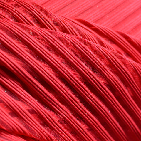 Red Horizontal-Stripe Mesh, Polyester, 208 gsm