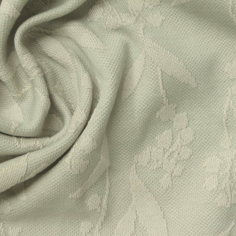 Light Green Floral Pointelle Knit, Cotton-Poly