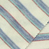 Cream Horizontal-Stripe Jersey Knit, Poly-Viscose — photo 3
