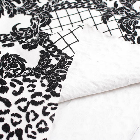 Black Leopard Ponte Knit, Viscose-Nylon
