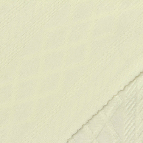 Cream Vertical-Stripe Pointelle Knit, Polyester, 160 gsm