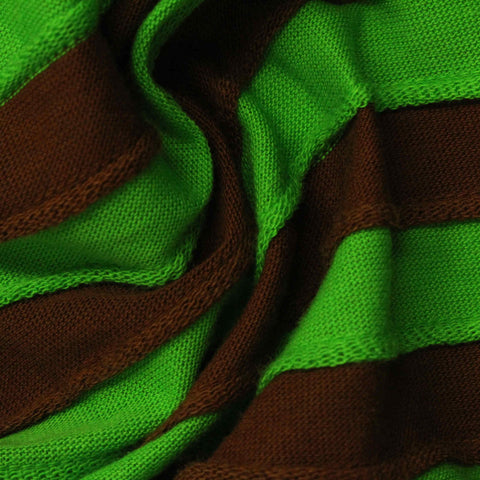 Green Horizontal-Stripe Knit, Cotton, 160 gsm