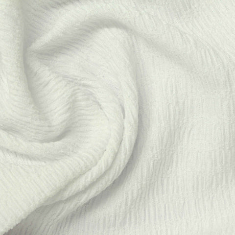 Polyester Stretch Crepe Fabric, 200 gsm, 160 cm — White
