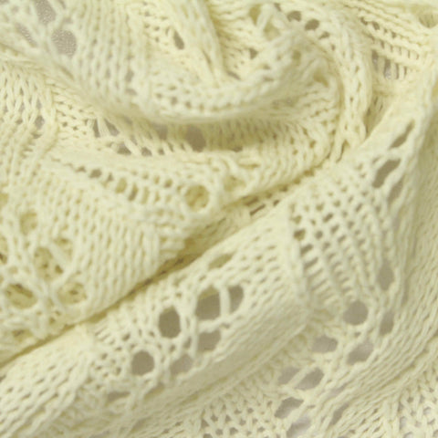 Cream Openwork Pointelle Knit, Poly-Cotton, 310 gsm