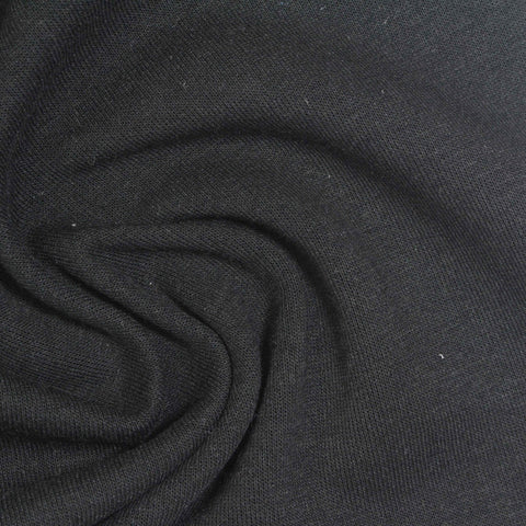 Cotton Polyester Scuba Knit Fabric, 300 gsm — Black