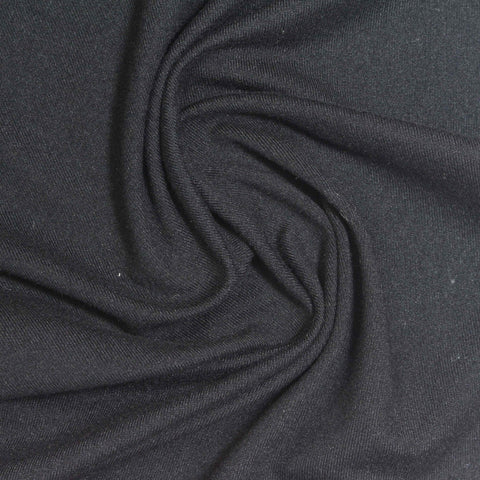 Polyester Stretch Milk Silk Knit Fabric, 190 gsm — Black