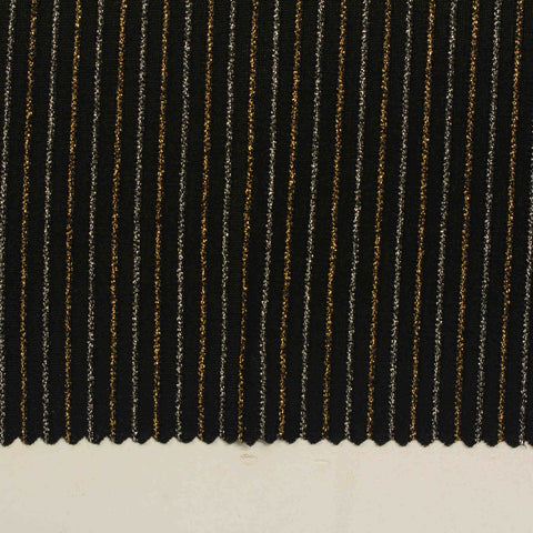 Gold Vertical-Stripe Knit, Nylon-Metallic