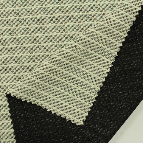Dark Grey Wavy-Line Jacquard, Viscose-Poly