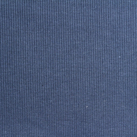 Polyester Cotton Stretch Rib Knit Fabric, 310 gsm, 110 cm — Blue