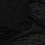 Polyester Viscose Stretch Chunky Knit Fabric, 161 gsm, 151 cm — Black — photo 3