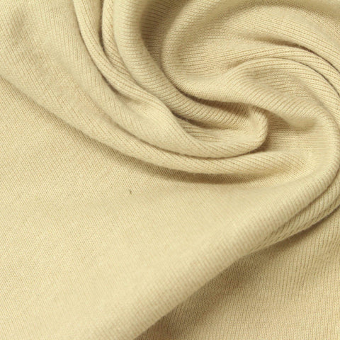 100% Cotton Rib Knit Fabric, 160 gsm, 160 cm — Beige
