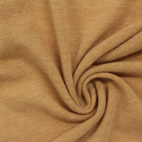 Light Brown Marl Jersey Knit, Poly-Viscose