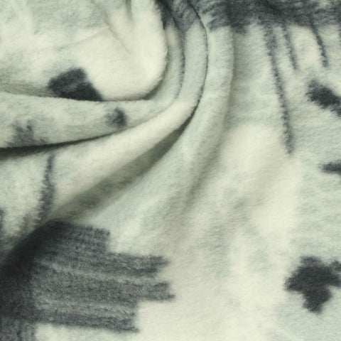 Dark Grey Abstract Fleece, Polyester