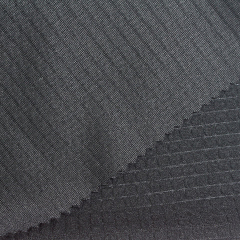 Dark Grey Grid Fleece, Polyester, 170 gsm