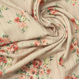 Red Floral Rib Knit, Polyester — photo 3