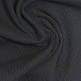Cotton Stretch Rib Knit Fabric, 190 gsm, 110 cm — Black — photo 3