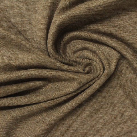 Brown Heather Rib Knit, Poly-Viscose