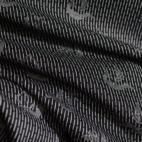 Black Vertical-Stripe Jacquard, Poly-Viscose