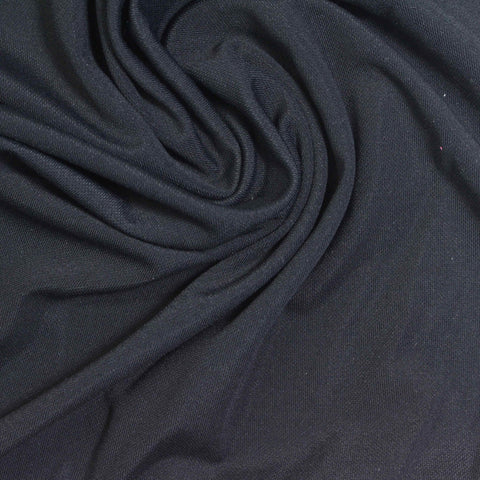 Polyester Stretch Interlock Knit Fabric, 200 gsm, 170 cm — Navy