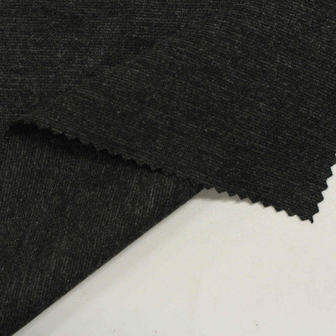 Dark Grey Heathered-Marl Ponte Knit, Viscose-Nylon, 258 gsm