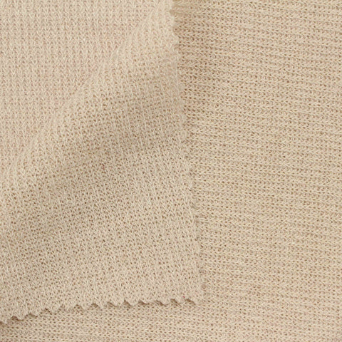 Polyester Stretch Rib Knit Fabric, 216 gsm, 150 cm — Beige