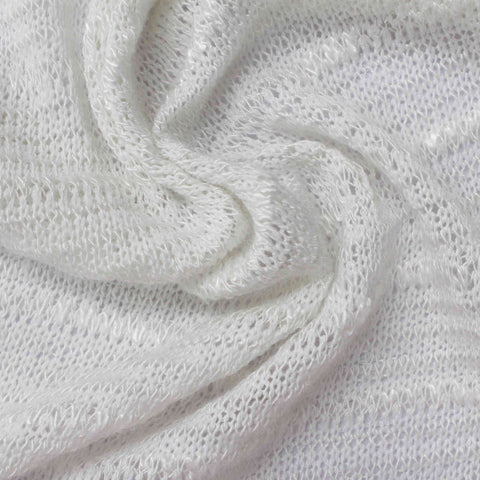 Jacquard Knit Fabric, 178 gsm, 160 cm — White