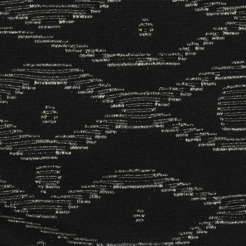 Black Geometric Pointelle Knit, Polyester, 175 gsm
