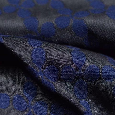 Jacquard Polyester Viscose Knit Fabric, 231 gsm, 150 cm — Navy